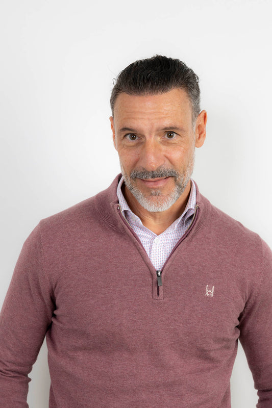 Jersey Media Cremallera Granate