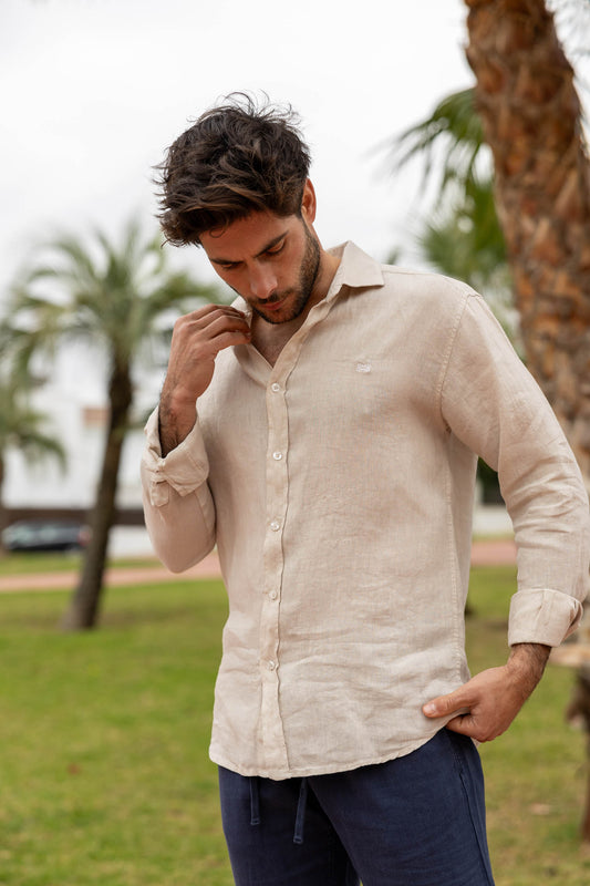 Camisa Lino Beige | Lanzarote