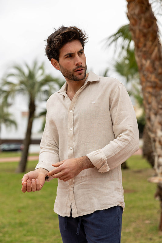 Camisa Lino Beige | Lanzarote