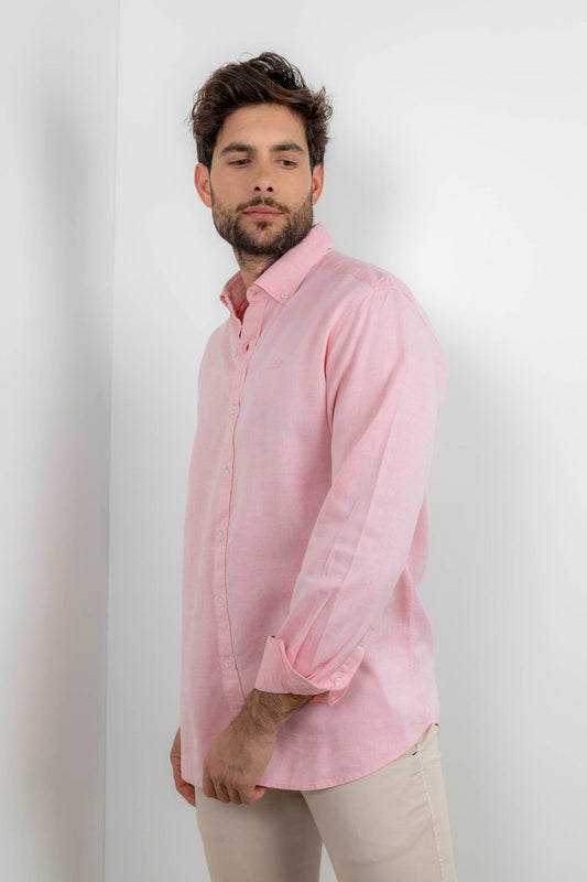 Camisa Lisa Algodón Rosa | Aguadulce