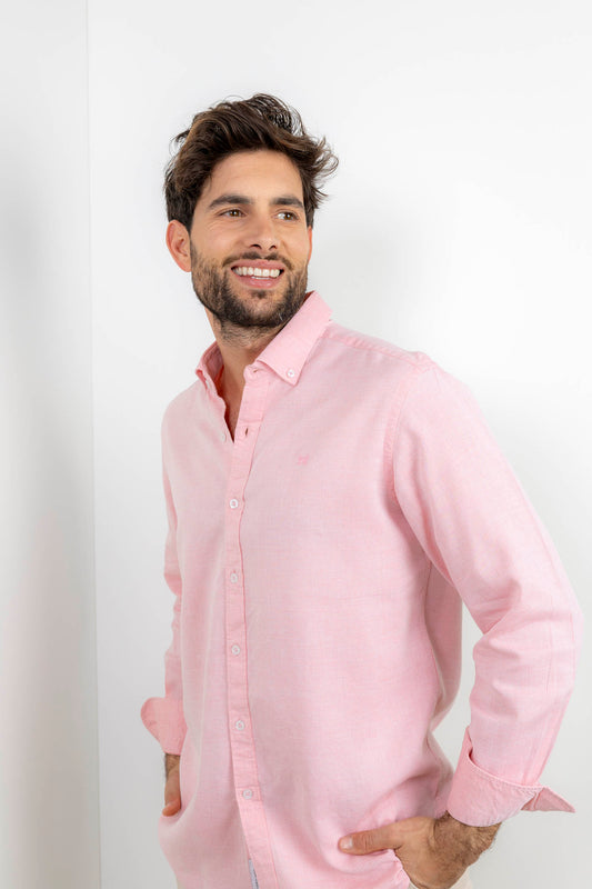 Camisa Lisa Algodón Rosa | Aguadulce