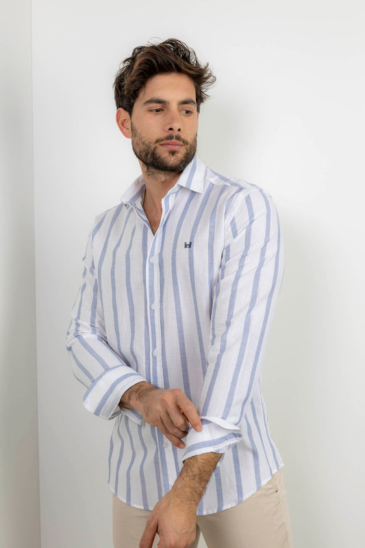 Camisa Rayas Azul | Sanlúcar