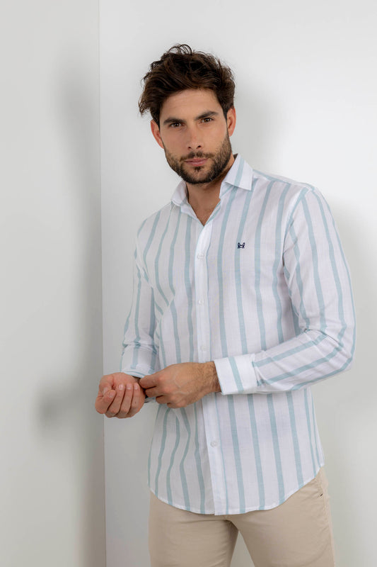 Camisa Rayas Verde | Sanlúcar