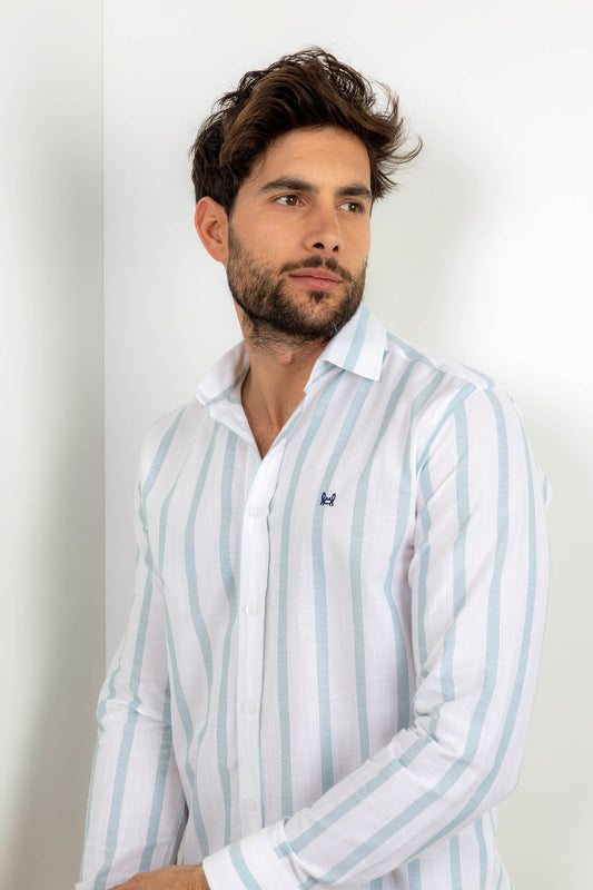 Camisa Rayas Verde | Sanlúcar