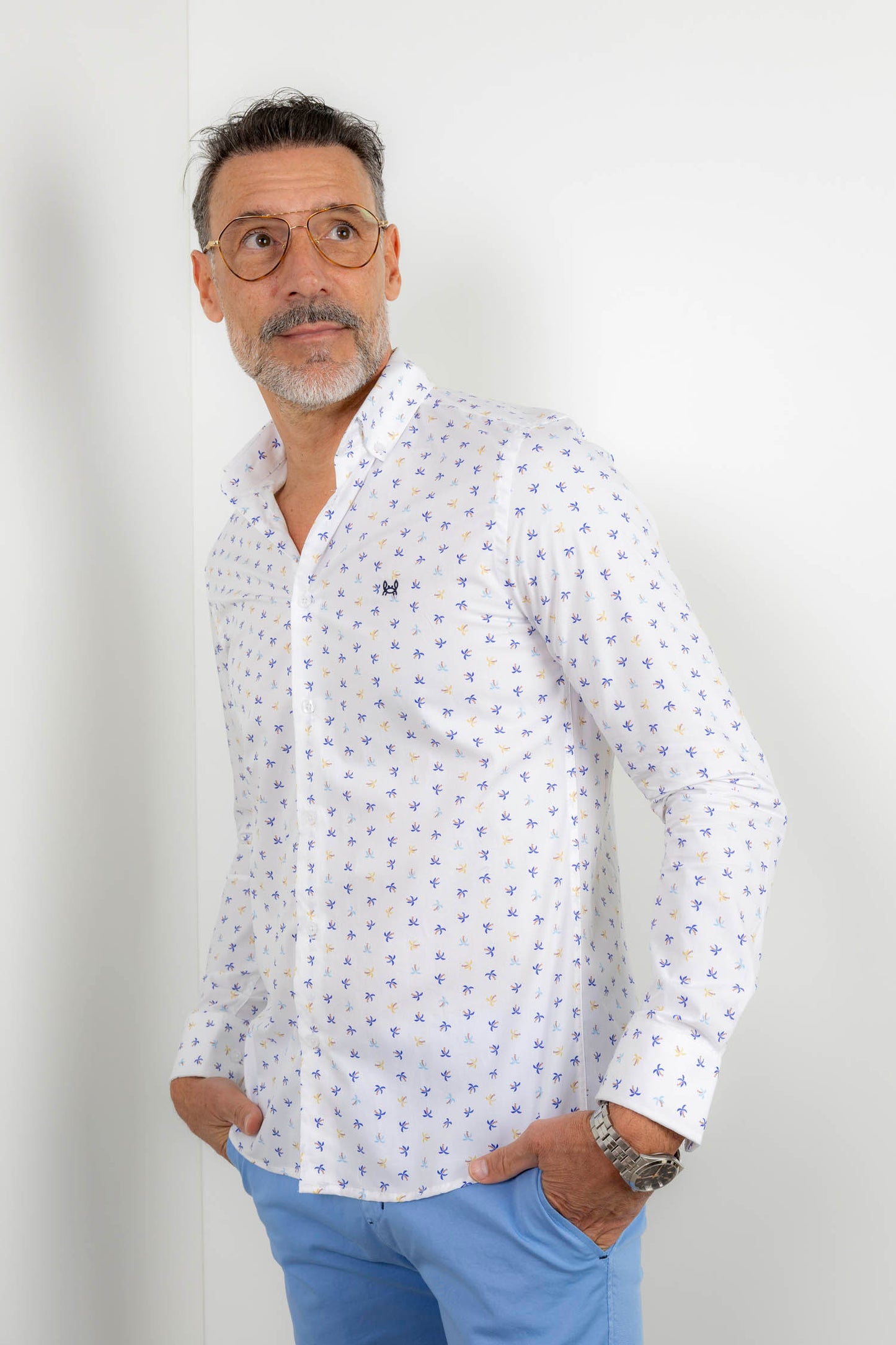 Camisa estampada slim fit | Palmeras