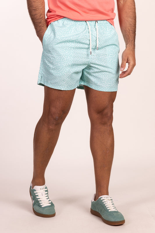 Bañador Estampado Graffiti Menta