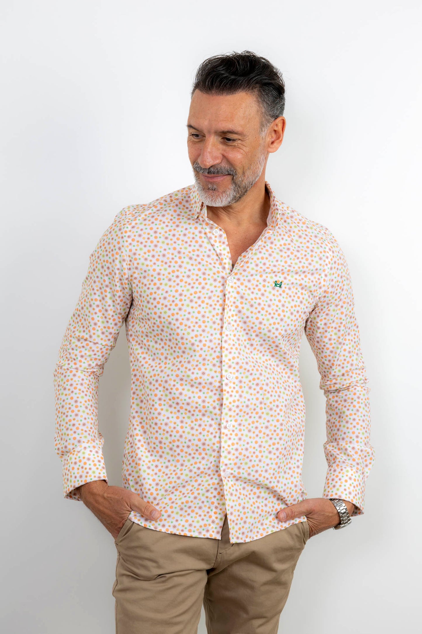 Camisa estampada slim fit | Margaritas