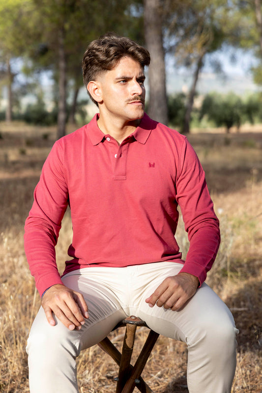 Polo Básico Manga Larga | Burdeos