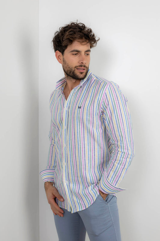 Camisa Lino Raya Multicolor | Estepona