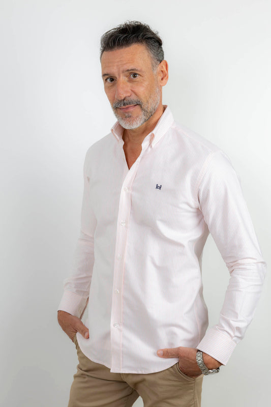 Camisa Rayas Oxford Rosa Palo | Granada