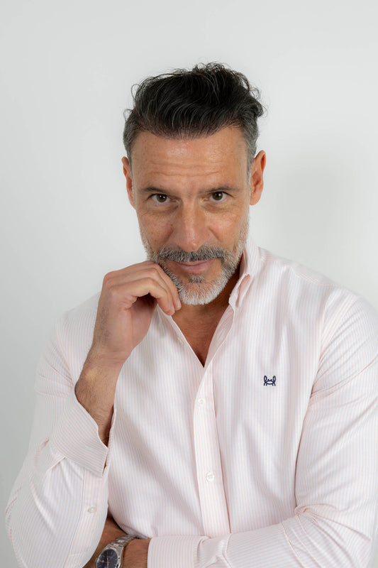 Camisa Rayas Oxford Rosa Palo | Granada