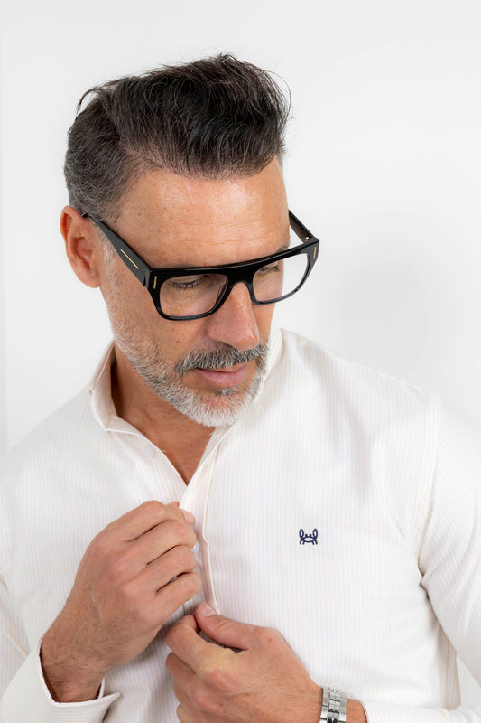 Camisa Rayas Oxford Vainilla | Granada