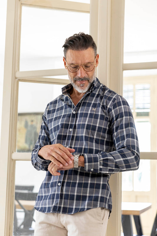 Camisa Villela Cuadro Gris | Alemania