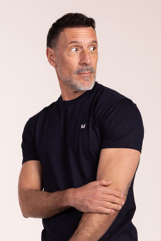 Camiseta Básica Manga Corta Azul Marino