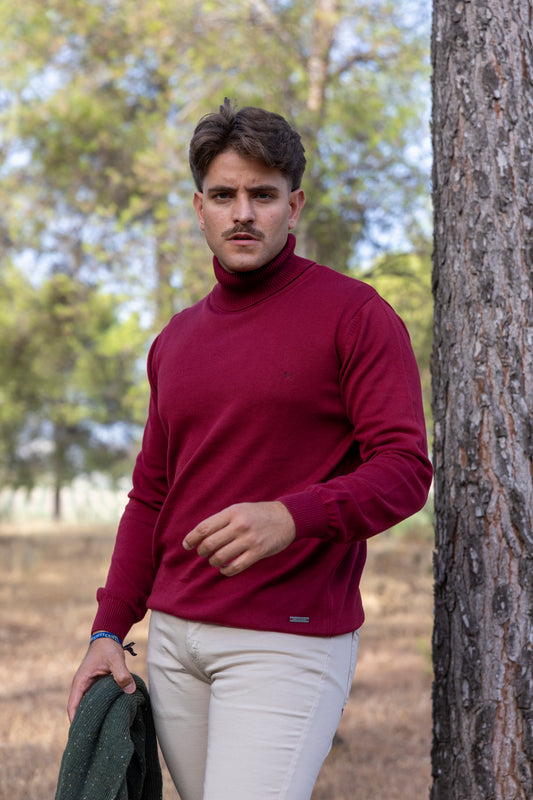 Jersey Cuello Vuelto Vino