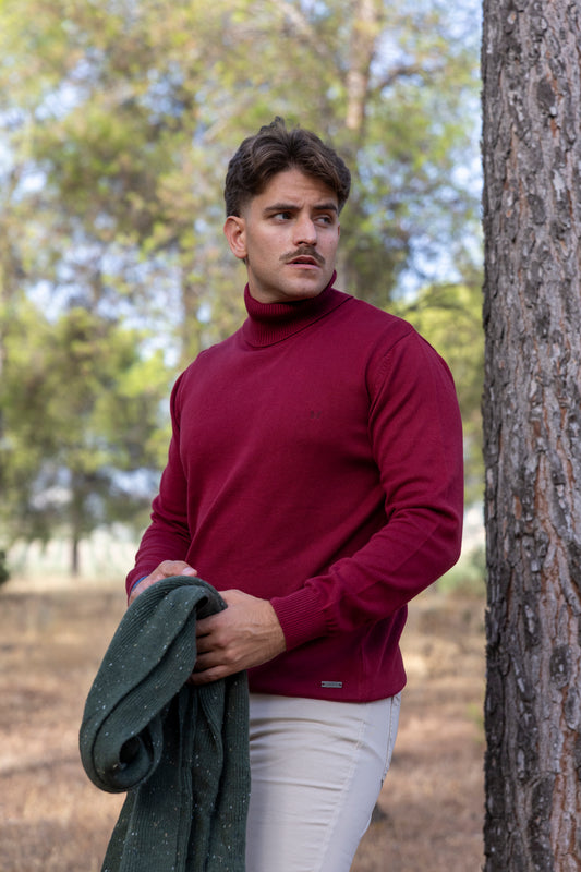 Jersey Cuello Vuelto Vino