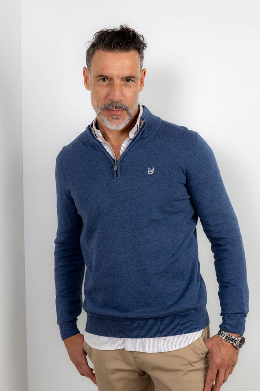 Jersey Media Cremallera Azulón