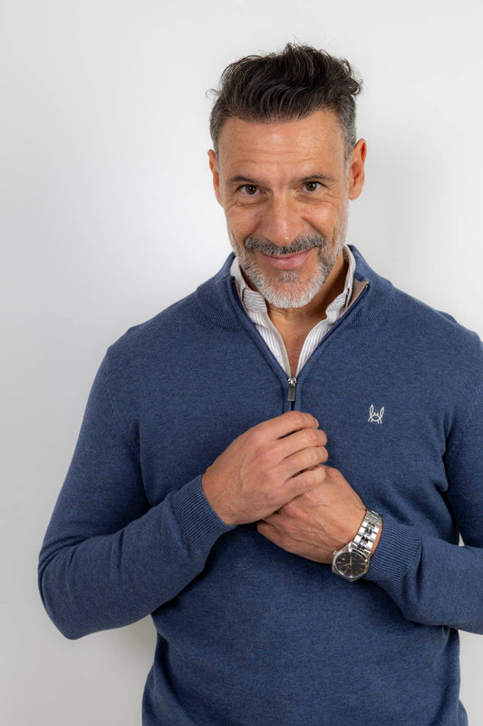 Jersey Media Cremallera Azulón