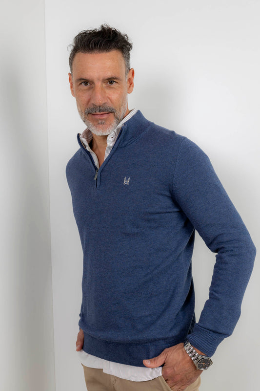 Jersey Media Cremallera Azulón