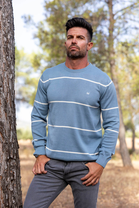 Jersey Raya Horizontal Azul Ácido