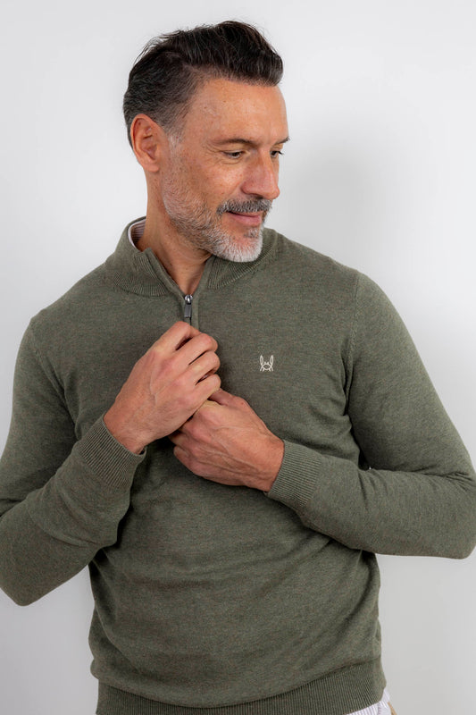 Jersey Media Cremallera Verde