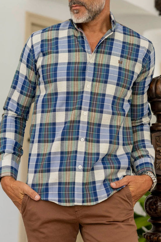 Camisa Cuadro Avellana Verde | Francia