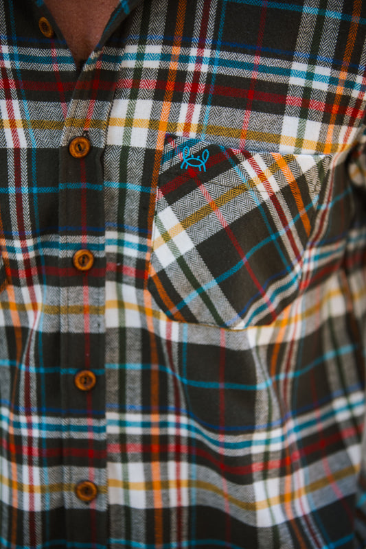 Sobrecamisa Franela Kaki Turquesa