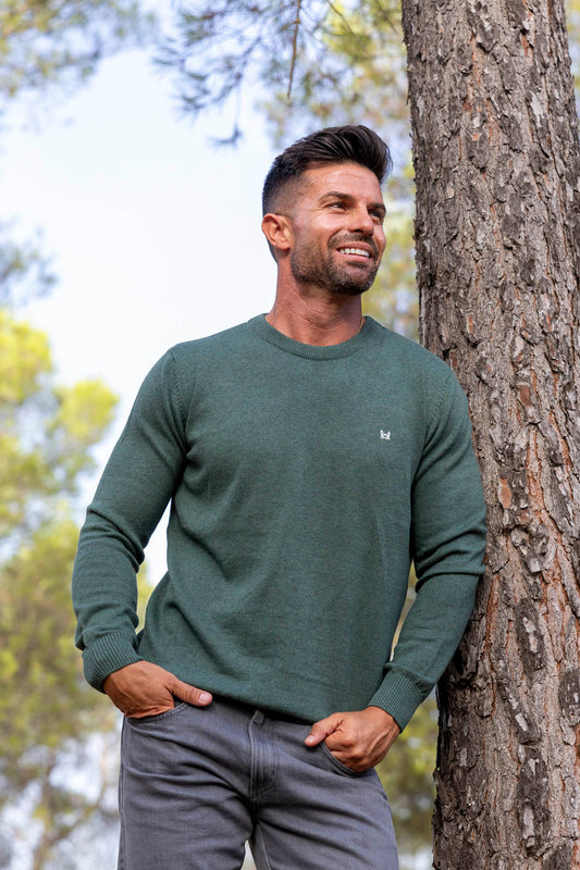 Jersey Básico Cuello Redondo Verde Césped