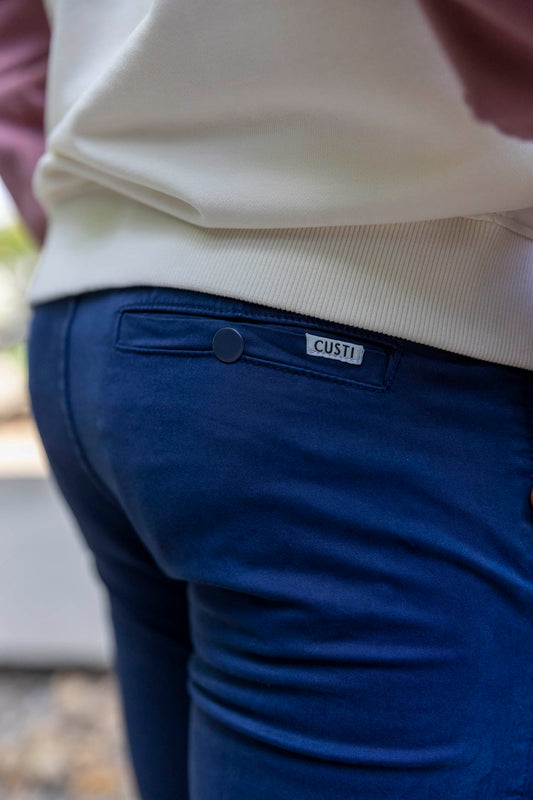 Pantalón Cargo Cintura Elástica Marino