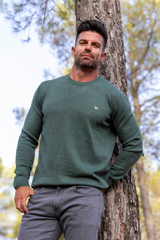 Jersey Básico Cuello Redondo Verde Césped