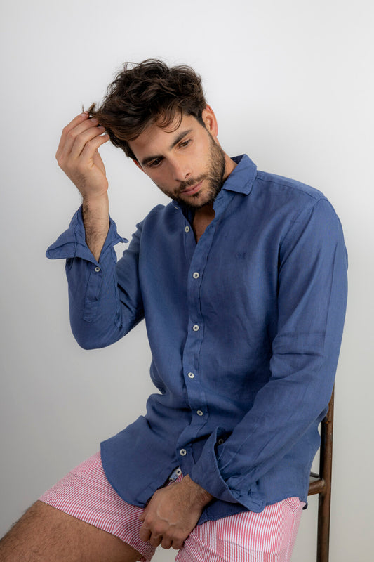 Camisa Lino Azul | Lanzarote