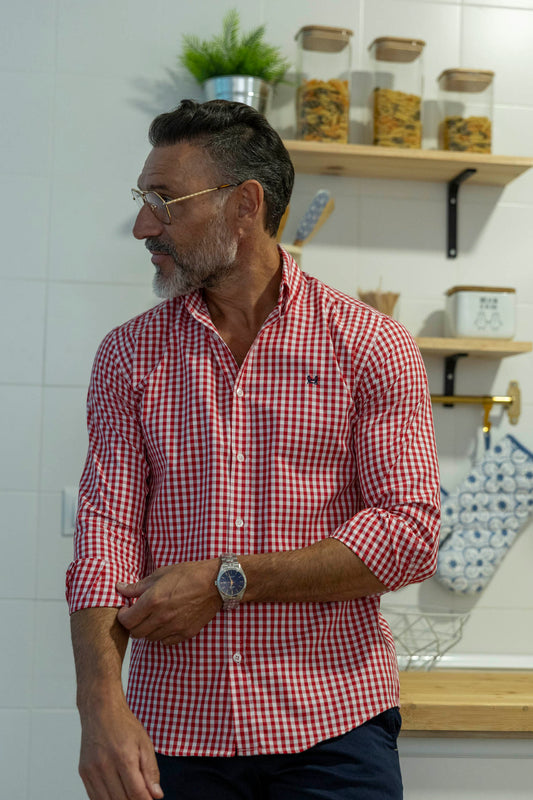 Camisa Oxford Cuadro Vichy Rojo | Ferrol