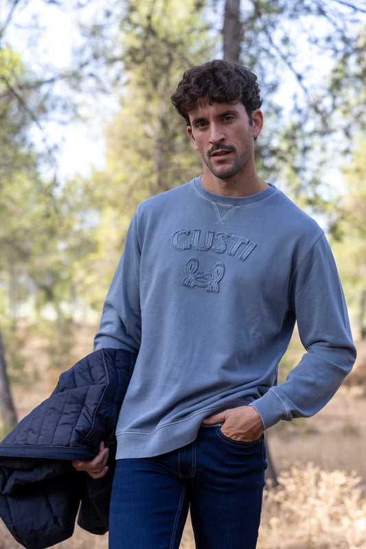 Sudadera Lavada Cangrejito Azul | Bari