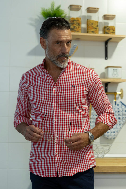 Camisa Oxford Cuadro Vichy Rojo | Ferrol