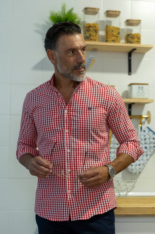 Camisa Oxford Cuadro Vichy Rojo | Ferrol