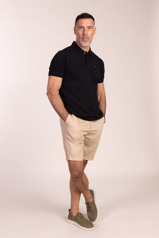 Polo Básico Manga Corta Negro