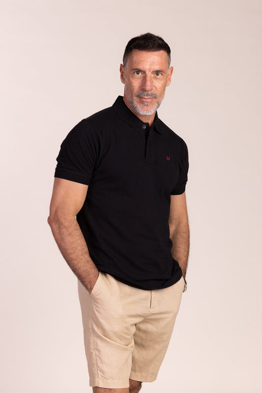 Polo Básico Manga Corta Negro