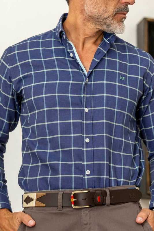 Camisa Cuadro Marino Verde | Italia