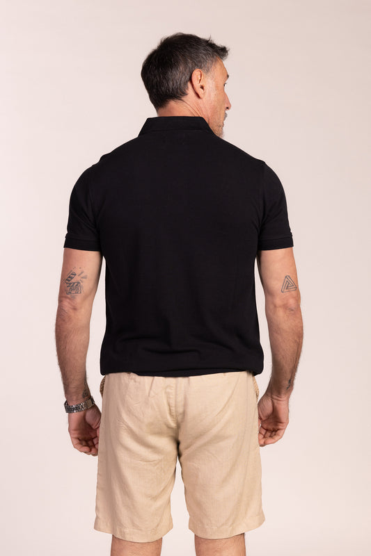 Polo Básico Manga Corta Negro