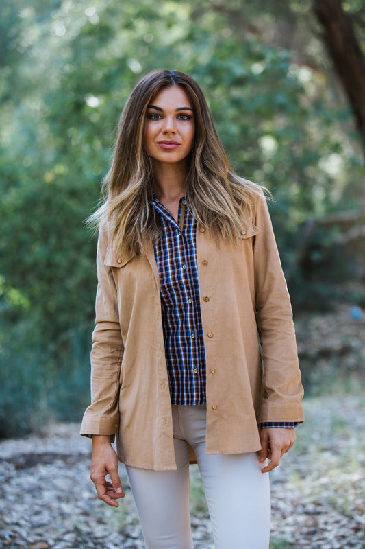 Camisa Chica micropana beige
