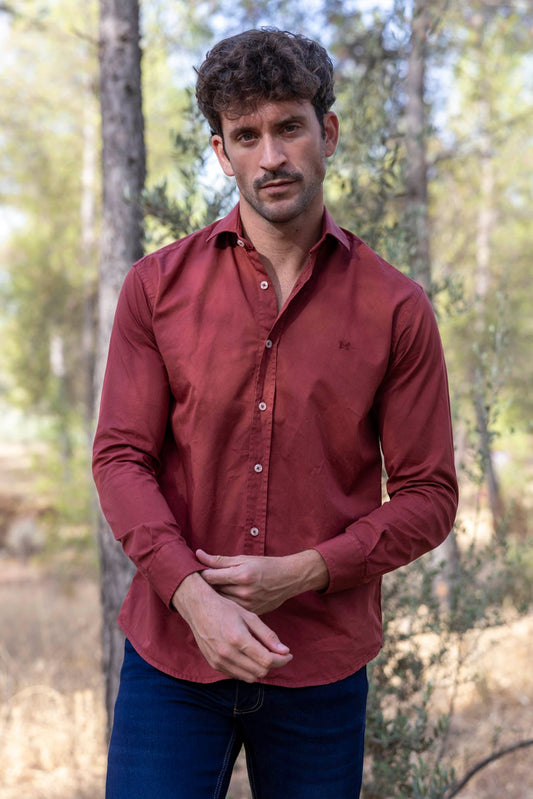 Camisa Lavada Algodón Teja | Salinas