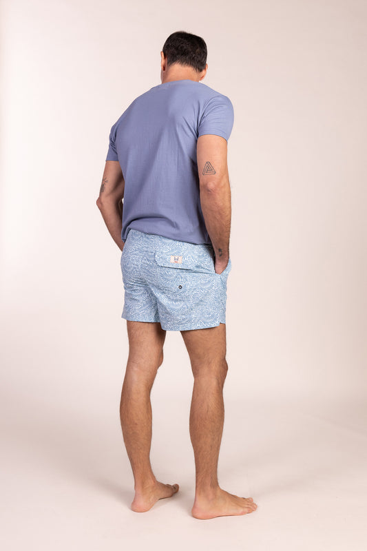 Camiseta Básica Manga Corta Azul Ácido