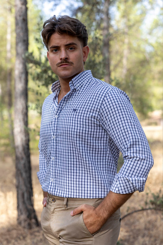 Camisa Cuadros Algodón Azul | Éibar