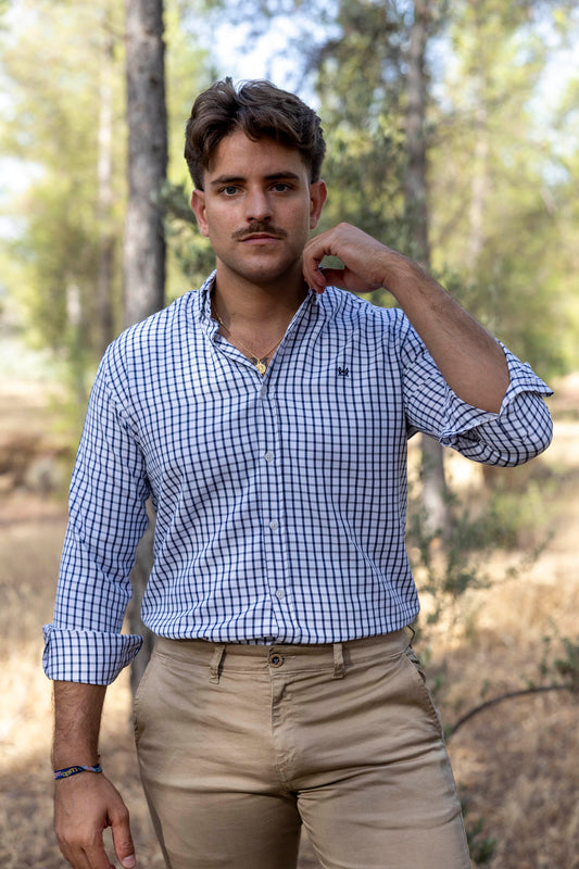 Camisa Cuadros Algodón Azul | Éibar