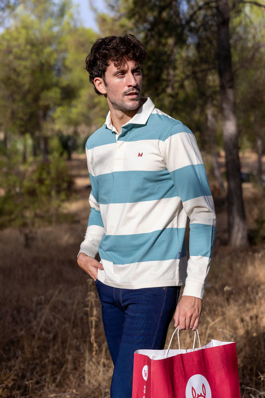 Polo Rugby | Turquesa & Crema