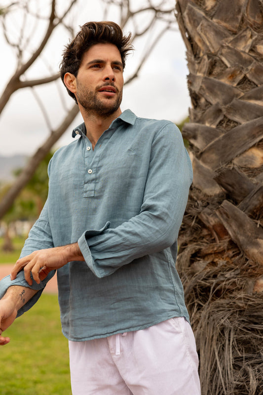 Polera Lino Azul | Ácido