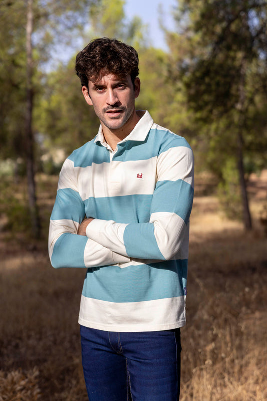Polo Rugby | Turquesa & Crema