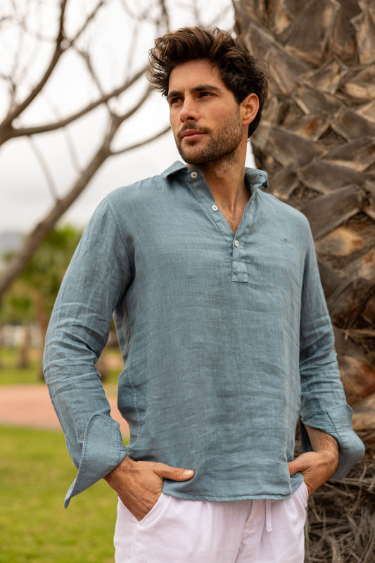 Polera Lino Azul | Ácido