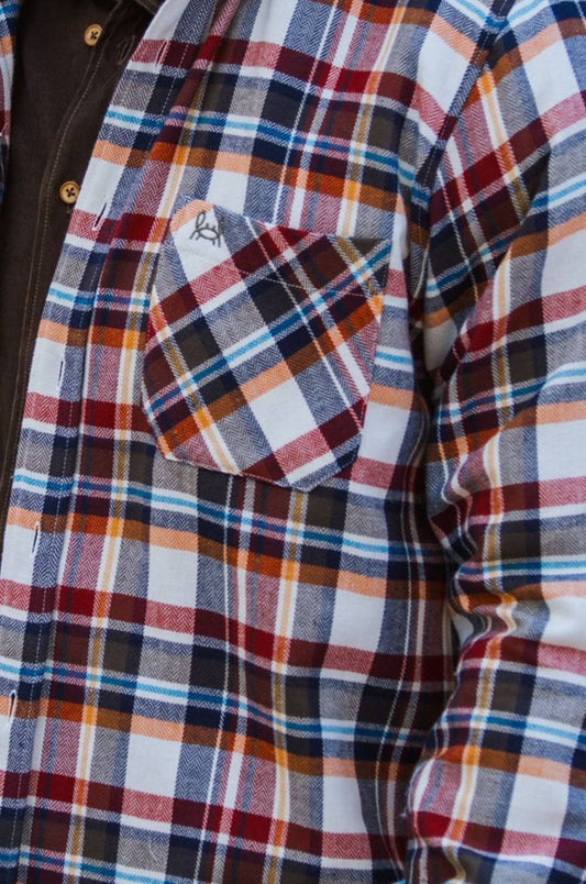 Sobrecamisa Franela Rojo Naranja