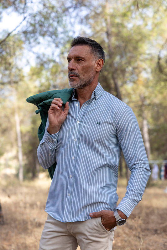 Camisa Rayas Oxford Verde | Sevilla